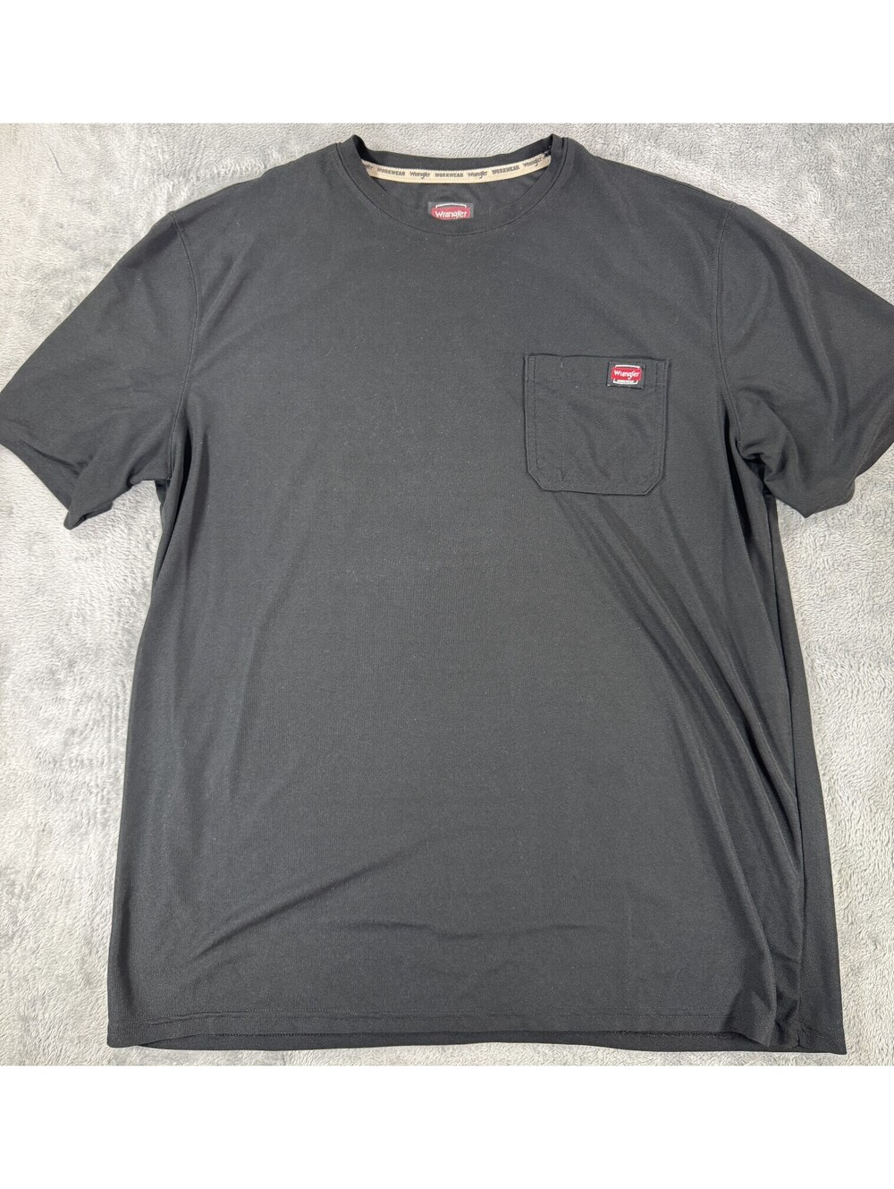 Wrangler Workwear Mens Charcoal Short Sleeve Performance Pen Pocket Tee Size XLT